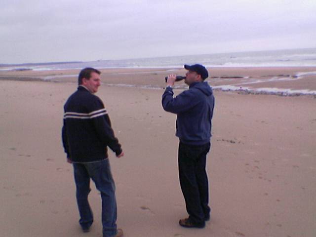 On the beach at Whitley Bay.
